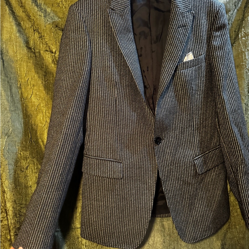 Emporio Armani Charcoal Pinstripe Blazer